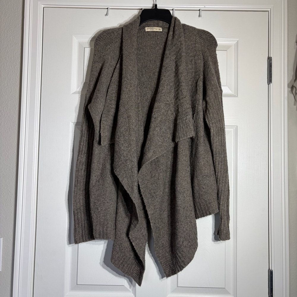 Abercrombie & Fitch Draped Open-Front Cardigan Sweater Large